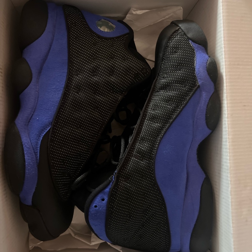 Jordan Black and Blue Athletic Shoes